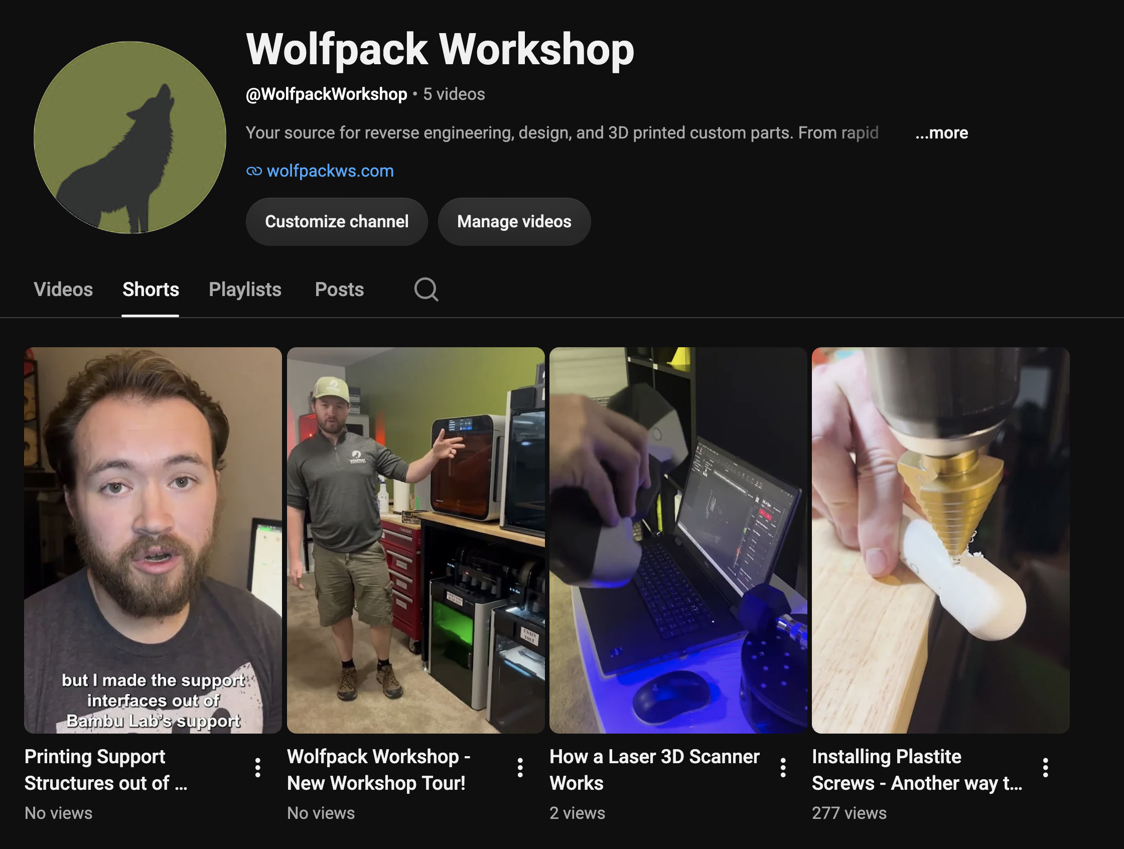New Wolfpack Workshop Youtube Channel